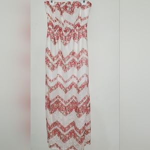 Lace, floral, maxi dress, large